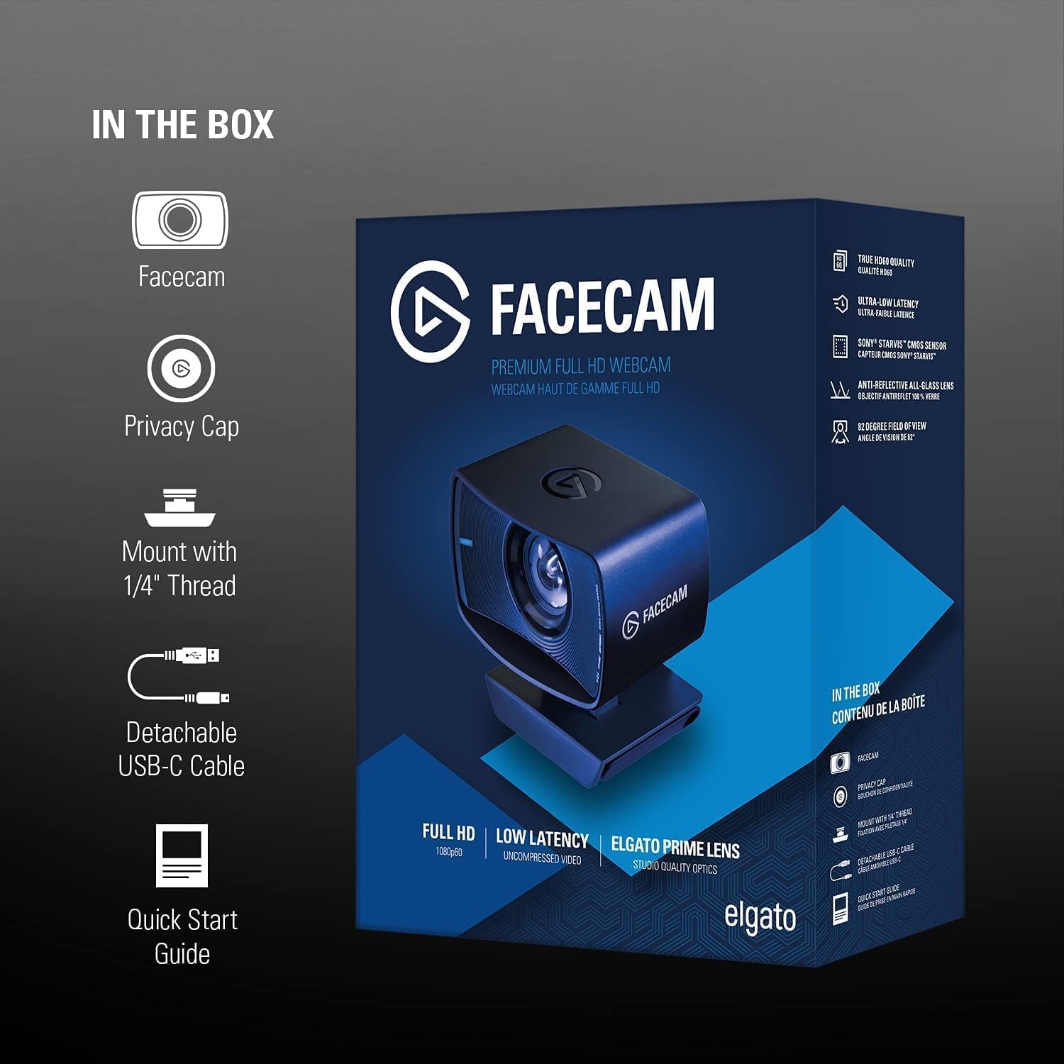 Elgato Webcam Facecam Full HD Réf:10WAA9901
